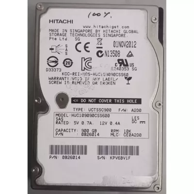 Hitachi 900GB 10k RPM 6Gbps SAS 2.5 Inch Hard Disk 0B26014