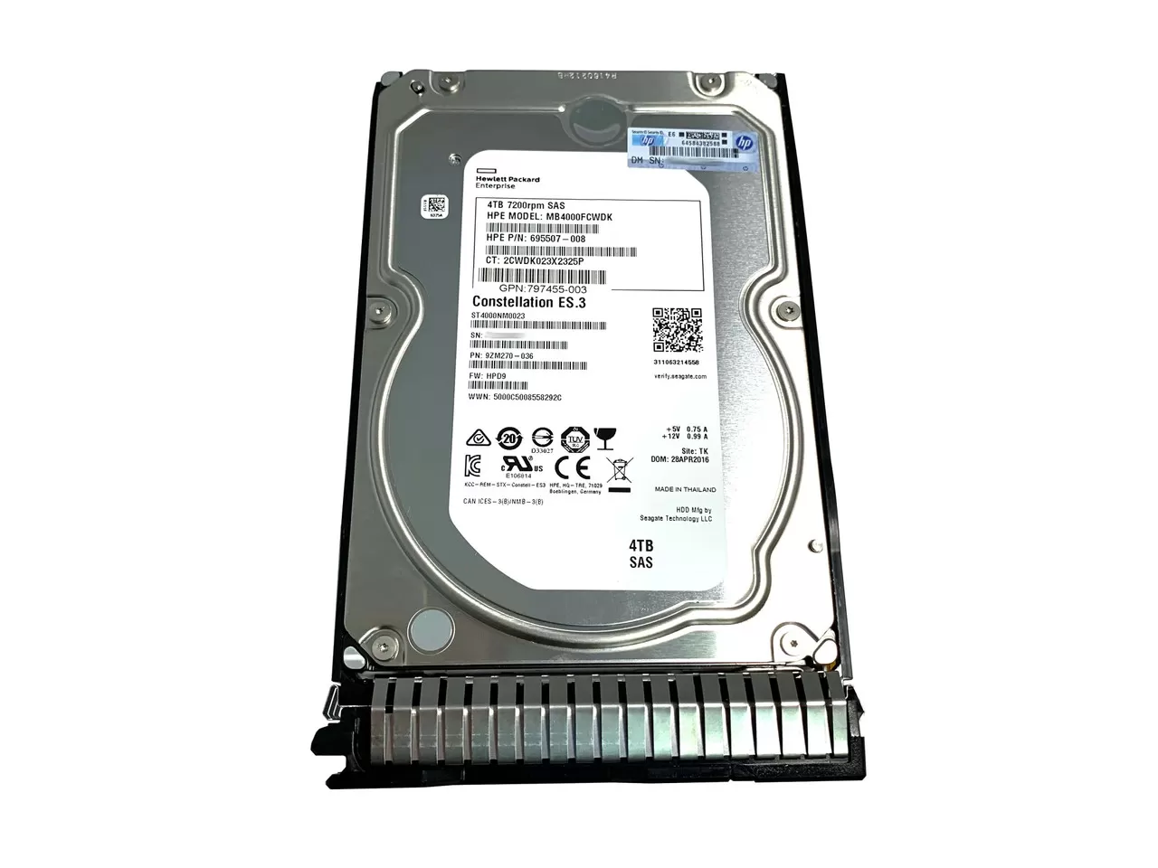 HP 4TB P/N 698695-003 / 695842 4TB SAS 6G 7.2K 3.5inch LFF SC HDD