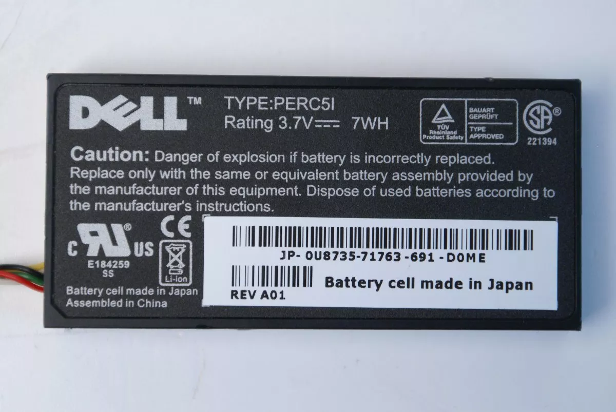 Dell Perc6/e Pci-e Sub Raid Controller Battery M164C KR174 Dell Perc6/e Pci-e Sub Raid Controller Battery M164C KR174