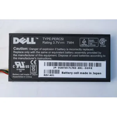 Dell PERC 5i SAS Raid Controller PCIe Battery 0U8735