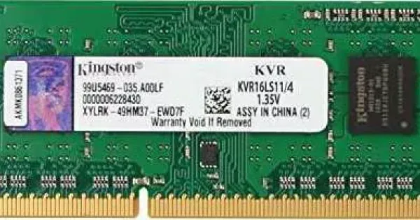 Kingston KVR16LS11 4 4GB DDR3 PC3L 12800 laptop memory Refurbished