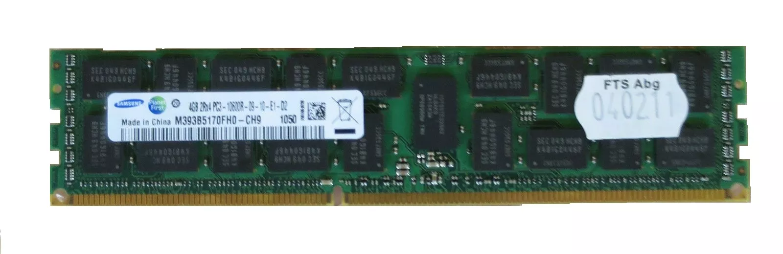 ssamsung M393B5170EH1-CH9 4GB 2RX4 PC3-10600R RAM-Refurbished