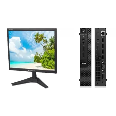 Refurbished Dell Optiplex 3020 Tiny CPU i5 4th Gen 4GB RAM 1TB Hardisk and New Zebronics GV117 17 Inch monitor And Keyboard and Mouse