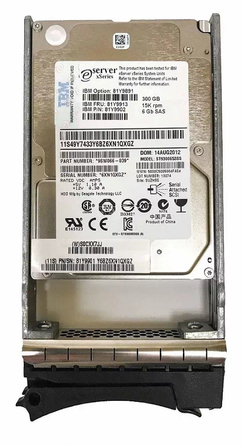 日本アイ・ビー・エム 300GB 15K 2.5-inch HDD 81Y9891 81Y9891 IBM 300GB 15K RPM 6Gb/s SAS 2.5'' HDD HARD DRIVE