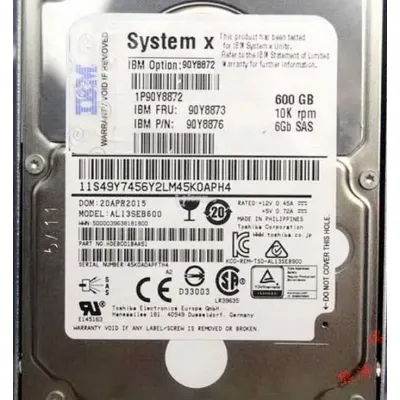 IBM 90Y8872 90Y8873 600GB 10K SAS 6 Gbps Hot Swap Hard Drive