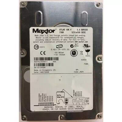 Maxtor 73gb 10k rpm 3.5 inch sp uscsi hard disk 8D073L0025811