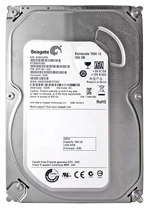 Seagate 500gb 7.2k rpm 3.5 inch sata hard disk ST3500413AS 9YP142