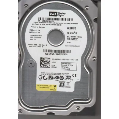 Western Digital 80GB WD800JD-75MSA3 7.2K 1.5GB 3.5 SATA HDD