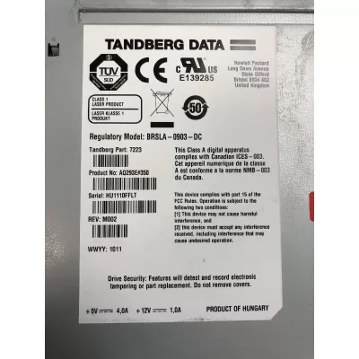 Tandberg 7223 LTO-5 ultrium HH FC tape drive AQ293E#350