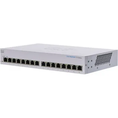 Cisco CBS110-16PP-D Business 110 Series 16-Port Gigabit PoE+ Unmanaged Switch | 8-Port PoE 802.3af Switch