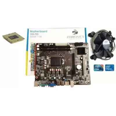 Zebronic ZEB-Z55 Socket 1156 Board with Core i5 Processor Fan Combo Motherboard