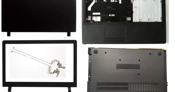 Lenovo IdeaPad 100 15IBY LCD Top Cover Bezel Hinges with Touchpad Palmrest and Bottom Base Full Laptop Body Assembly