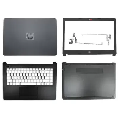 HP 14-CM 14-CK 14Q-CS 240 G7 14Q-cs0018TU LCD Top Cover Bezel Hinges with Touchpad Palmrest and Bottom Base Full Body Assembly