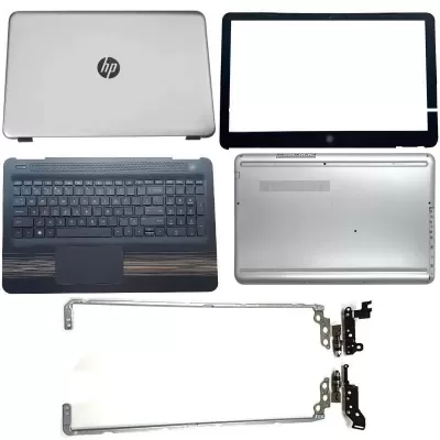 HP Pavilion 15-AU 15-AU134TX LCD Top Cover Bezel Hinges with Touchpad Palmrest Keyboard and Bottom Base Full Body