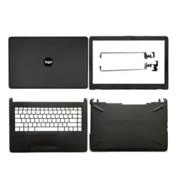 HP 245 G6 LCD Top Cover Bezel Hinges with Touchpad Palmrest and Bottom Base Body Assembly
