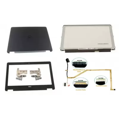Dell Latitude E7270 7270 LCD Top Cover Bezel Hinges with Screen and Display Cable Assembly