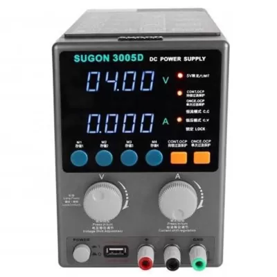 SUGON 3005D Black Laboratory Mobile Repairing DC Power Source 30V 5A Supply Variable Regulated