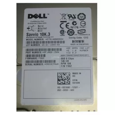0X160K Dell 146GB 10K 6G 2.5inch SAS hard disk ST9146803SS 9F066-150