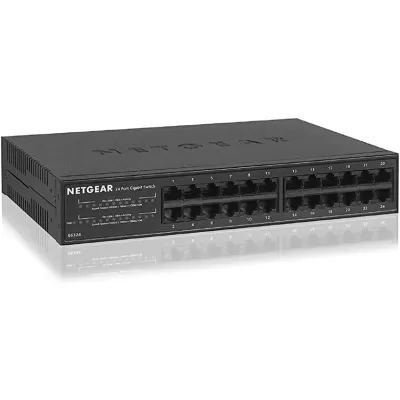 Netgear Basic CBU GS324-100NAS 24 Port Gigabit Ethernet Unmanaged Switch