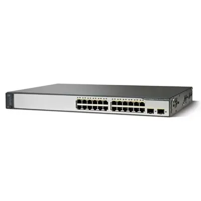 Cisco Catalyst 3750V2 24 Port 10/100 Port PoE 2 SFP WS-C3750V2-24PS-S V05