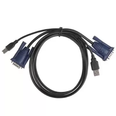 Colohas 1.5m USB KVM Switch Cable 15 Pin VGA Wire USB 2.0 Type