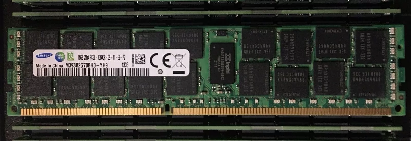 16GB×8枚組】美品 SAMSUNG PC3L-10600R-09-12-E2-D3 計8枚中古メモリ