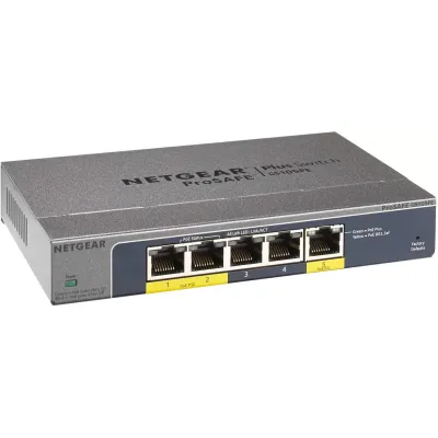 Netgear Prosafe 5-port Gigabit Smart Managed Plus Switch with 2-port PoE and 1-port PoE passthrough Netgear Prosafe 5-port Gigabit Smart Managed Plus Switch with 2-port PoE and 1-port PoE passthrough