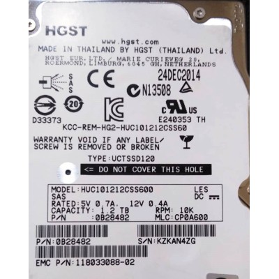 EMC 1.2TB 10K Rpm 2.5inch 6Gbps SAS Hard Disk V4-2S10-012