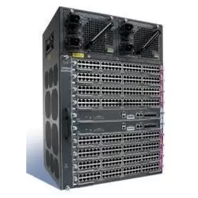 Cisco Catalyst WS-C4510R+E switch with 1xWS-X45-Sup8-E, 2xWS-X4748-UPOE+E, 2x6000 W Power supply