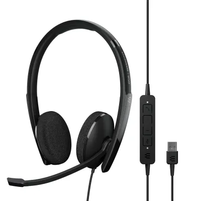 EPOS | Sennheiser Adapt 160 USB II (1000915) - Wired, Double-Sided, UC Optimized On Ear Headset with USB