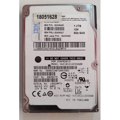 IBM1.2TB 10K Rpm SAS 6Gbps 2.5'' Hdd  00AR400