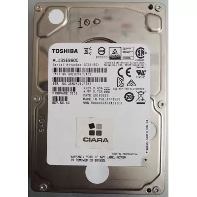 Toshiba 600GB 2.5 Inch 6Gbps 10K RPM SAS Hard Disk HDEBC01GEA51