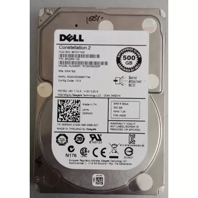 Dell 500GB SAS 7.2K RPM 2.5 Inch 6Gbps Hard Disk