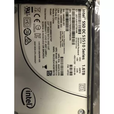 Intel SSD DC S3510 Series 1.6TB 2.5in SATA 6Gbs 16nm MLC Drive