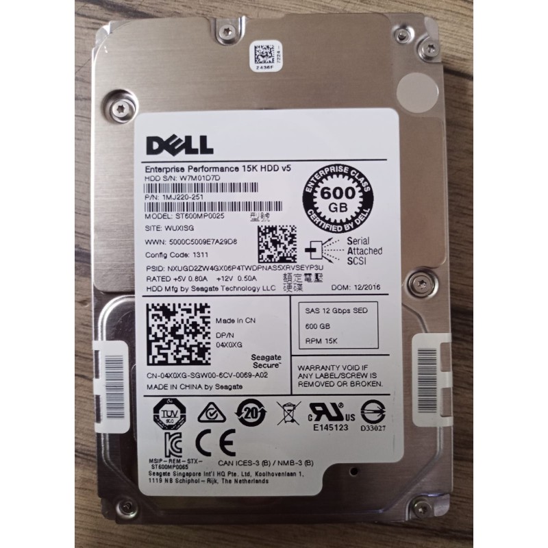 Dell Hard Disk SED SAS 2.5” 600 GB 15K 12 Gb/s – CV Usato Ma In Buone Condizioni