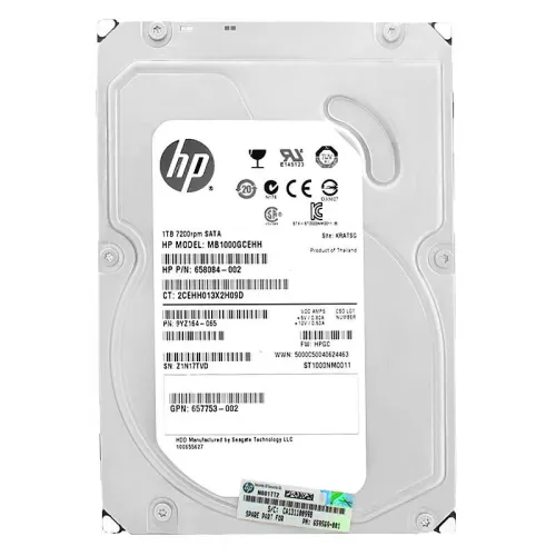 HP 1TB 7.2K 6Gbps 3.5 Inch SATA Hard Disk Drive 662621-005
