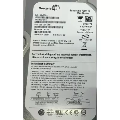 Seagate BarraCuda - 7200.10 ST3250310AS - 250GB - 7200 RPM - SATA 3.0Gb/s 3.5"