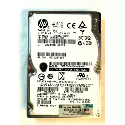 HP 300GB 6Gbps SAS 10K 2.5inch SFF Dual Port Hard Disk 597609-001 507129-004 0B25642