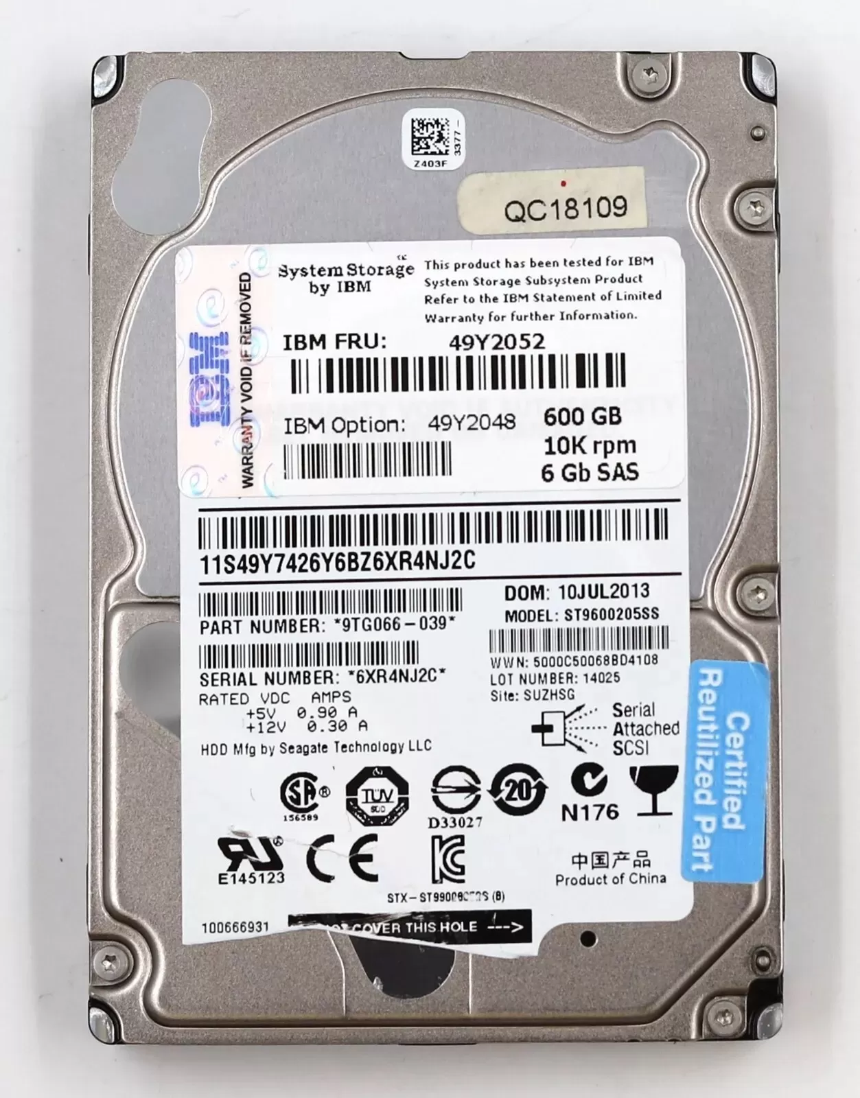 BM 4251-xxx 7147-xxx 7945-xxx 7947-xxx 600GB 10K RPM 6Gbps 2.5Inch