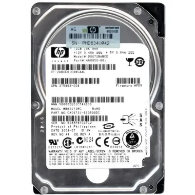 Hard Drive HP 460850-001 DG072BABCE 72GB SAS 10000U/Min 16MB Cache 2.5'' Inch