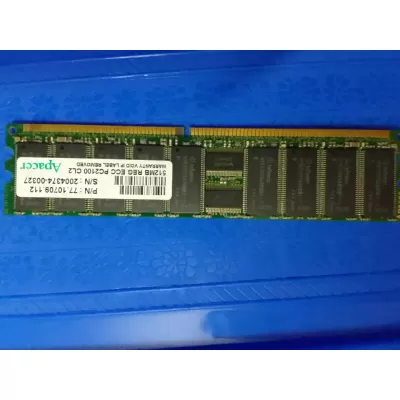Apacer PC2100 512MB DDR 266MHz ECC 184 Pin DIMM Desktop Ram 77.10709.112