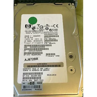 HP EVA M6412 600GB 15K RPM 4G DP 3.5 Inch FC HDD 531294-003 5697-7512 495808-001 HP EVA M6412 600GB 15K RPM 4G DP 3.5 Inch FC HDD 531294-003 5697-7512 495808-001