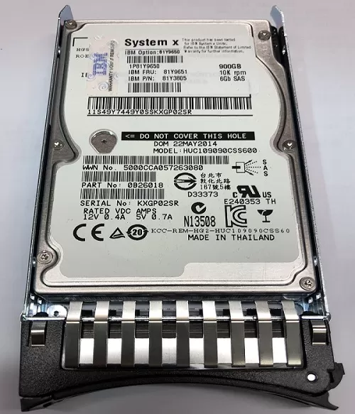 IBM 900GB 10K 6G 2.5 SAS HDD 81Y3805 81Y9650 81Y9651 - Reliable
