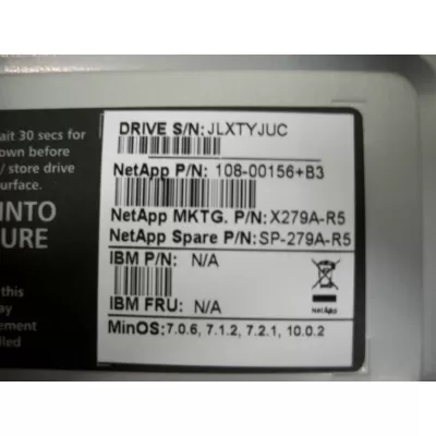 NetApp 300gb 15k rpm 4g 3.5 inch fc hard disk X279A-R5 SP-279A-R5 108-00156+B4