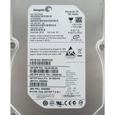 NetApp 750gb 7.2k rpm 3g 3.5 inch sata hard disk X283B-R5 SP-283B-R5