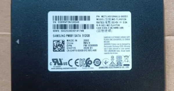 SAMSUNG PM881 512GB SATA III Internal SSD – High-Speed Solid State