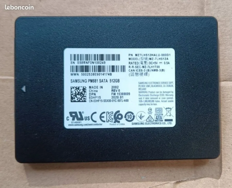 SAMSUNG PM881 512GB SATA SSD – High-Performance Internal Solid