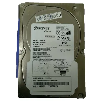 IBM 36.4GB 10K RPM 3.5 Inch SCSI Hard Disk 24P3676