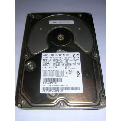 IBM 18GB 7.2K RPM 3.5 Inch 50 Pin SCSI Hard Disk 25L1780