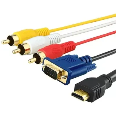 VGA 3RC5 HDMI to VGA/3 RCA Cable, 5-Feet